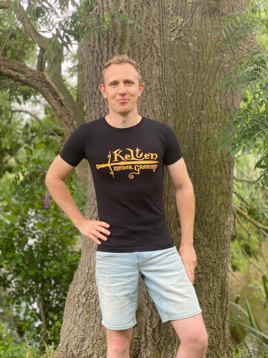 T-shirt - Geel logo (mannen)